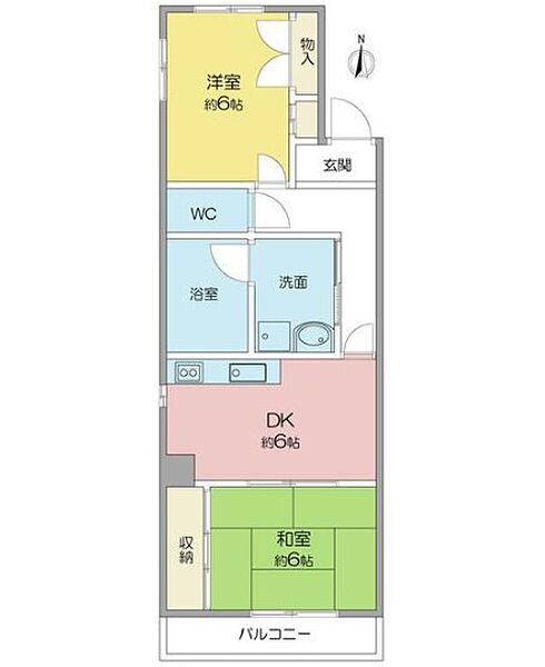 千寿ハイツ 302｜愛知県名古屋市名東区高社２丁目(賃貸マンション2DK・3階・48.00㎡)の写真 その2