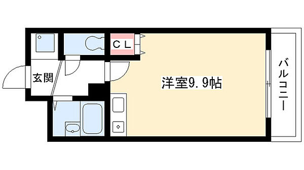 UNAX -V 3B｜愛知県長久手市戸田谷(賃貸マンション1R・3階・24.85㎡)の写真 その2