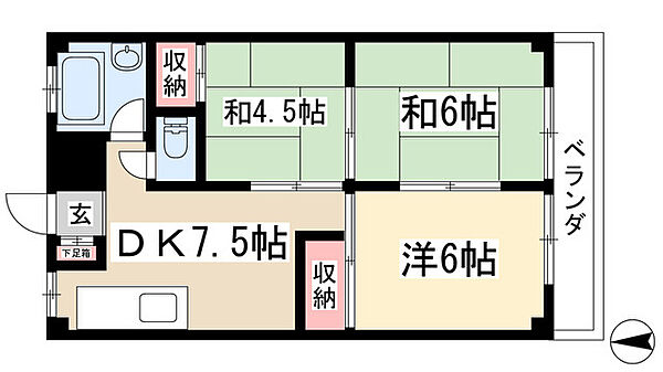 政美マンション 302｜愛知県名古屋市名東区藤見が丘(賃貸マンション3DK・3階・48.60㎡)の写真 その2