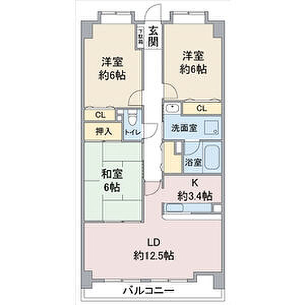 リ-フマンション　グロリアス 208｜愛知県名古屋市守山区本地が丘(賃貸マンション3LDK・2階・75.21㎡)の写真 その2