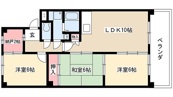 ファミール小幡 203｜愛知県名古屋市守山区大谷町(賃貸マンション3SLDK・2階・65.10㎡)の写真 その2