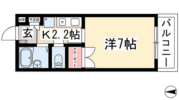 プロビデンス藤ヶ丘 4A｜愛知県名古屋市名東区藤見が丘(賃貸マンション1K・4階・21.35㎡)の写真 その2