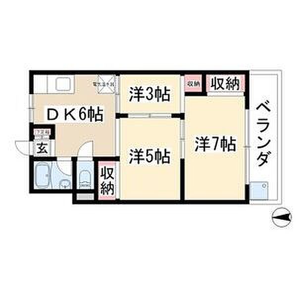 昭栄コーポラス 305｜愛知県名古屋市守山区喜多山２丁目(賃貸マンション2DK・3階・41.40㎡)の写真 その2