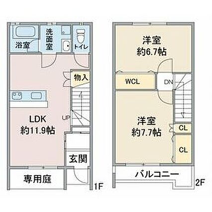 ルーミナスタウン1号棟2号棟2D_間取り_0