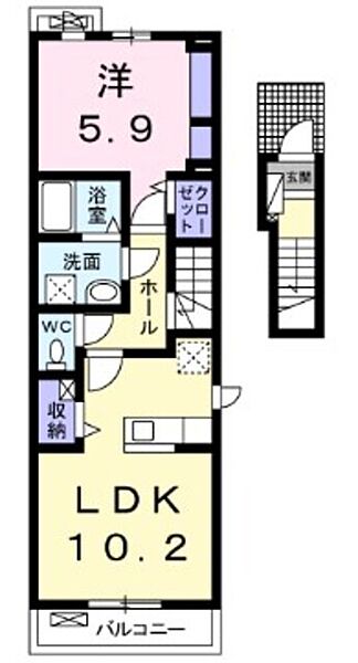 ベル・コリーナ 201｜愛知県名古屋市名東区亀の井２丁目(賃貸アパート1LDK・2階・44.66㎡)の写真 その2