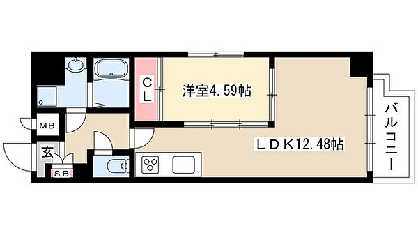 ルーエ千種 305｜愛知県名古屋市千種区内山１丁目(賃貸マンション1LDK・3階・42.12㎡)の写真 その2