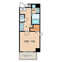 シャルマン新栄 1Kの間取図画像