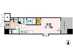 名駅アイサンメゾン ワンルームの間取図画像