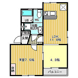 富士見台コープ 2LDKの間取図画像