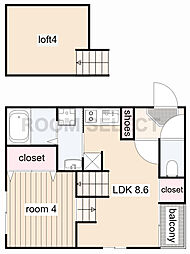 エンジェルケープ 1LDKの間取図画像