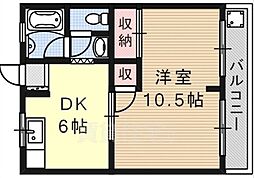 ビューハイツKI 2DKの間取図画像