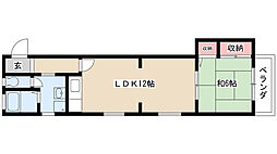 メゾンラメール 1LDKの間取図画像