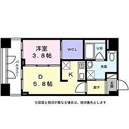 KDX千早レジデンス 1DKの間取図画像