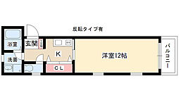 クレスト牧の里 1Kの間取図画像