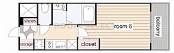 エステムコート名古屋ステーションクロス 1Kの間取図画像