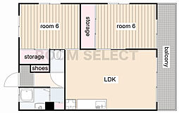 カヤバプラザ 2LDKの間取図画像