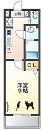名古屋市東区葵3丁目アパート 1Kの間取図画像
