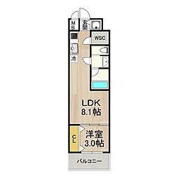 セノアタワー泉 1LDKの間取図画像