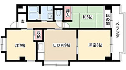 ウイステリアパレス 2LDKの間取図画像