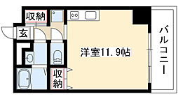 アロンノーブル2 ワンルームの間取図画像