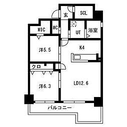 グランテラス藤が丘 2LDKの間取図画像