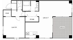 ArkPlatz 1LDKの間取図画像