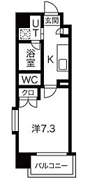 アールズタワー宝が丘 1Kの間取図画像