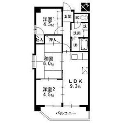 リリカル7 2SLDKの間取図画像