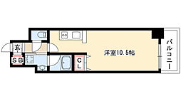 AMBERHOUSEHorita ワンルームの間取図画像
