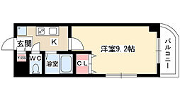 シテイライフ田代 1Kの間取図画像
