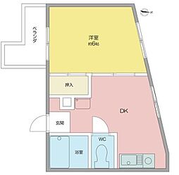 サンシティ南明 1DKの間取図画像