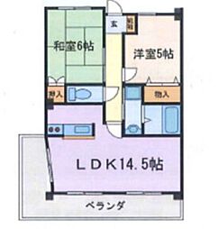 グランメール香久山 2LDKの間取図画像