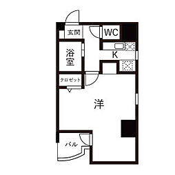 OJビル 1Kの間取図画像
