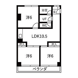 浅井レジデンス 3LDKの間取図画像