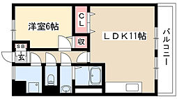 第3籠原ビル 1LDKの間取図画像