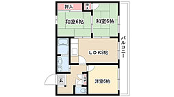 ヴィラ奥田第2ビル 3LDKの間取図画像