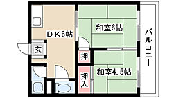 コーポよしみ 2DKの間取図画像