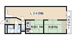 田代マリンハイツ 2LDKの間取図画像