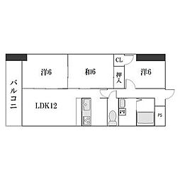 ロンスター茶屋ケ坂 3LDKの間取図画像