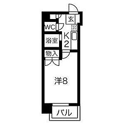 グリンハイツ 1Kの間取図画像