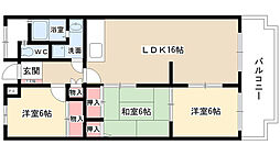 ヒルズ富士 3LDKの間取図画像