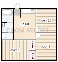 レジデンスオレンジ 3DKの間取図画像