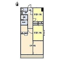 サンシティ貴船 2LDKの間取図画像