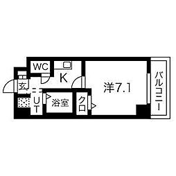グリシーヌ名駅 1Kの間取図画像