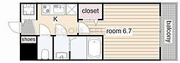 プレサンス丸の内流雅 1Kの間取図画像