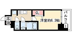 プレサンス上前津リラシス 1Kの間取図画像