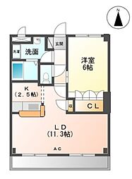 ストリーム氏神前 1LDKの間取図画像