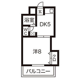 アベニュー22 1DKの間取図画像