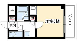 タウンコスモス ワンルームの間取図画像