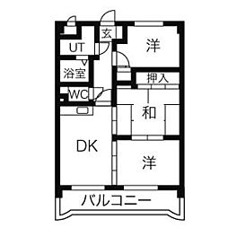 エスポワール大森 3DKの間取図画像